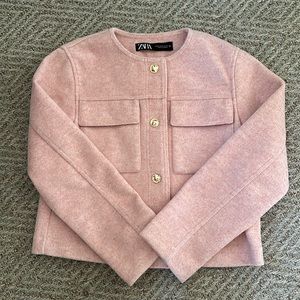 Zara light pink cropped jacket